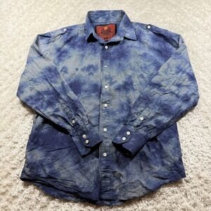 Vintge Drill Clothing Company Shirt Mens Large Striped Tie Dye Punk Rock Y2K Pop